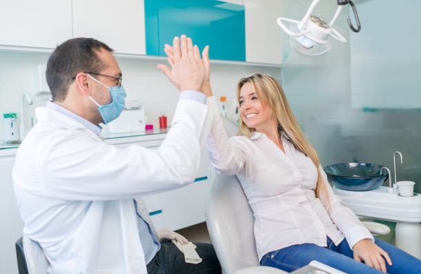 Root Canal dentist with patient